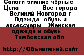 Сапоги зимние чёрные › Цена ­ 3 000 - Все города, Великий Новгород г. Одежда, обувь и аксессуары » Женская одежда и обувь   . Тамбовская обл.